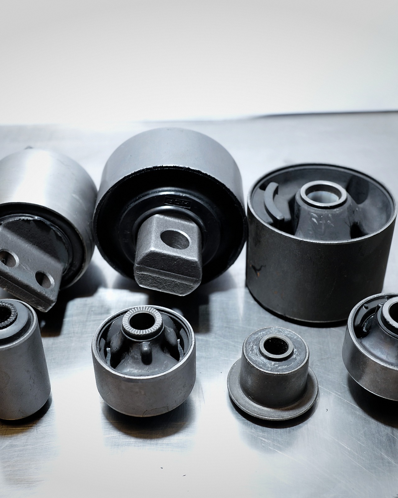 Family of rubber-to-metal bonded engine mounts manufactured for Hino, Suzuki, and Honda