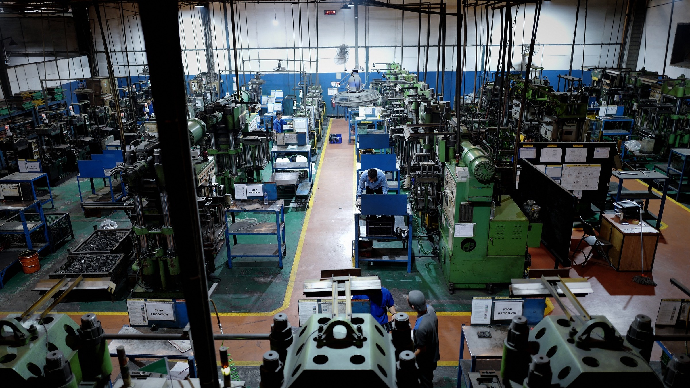 Overhead view of the Cikupa rubber parts manufacturing floor